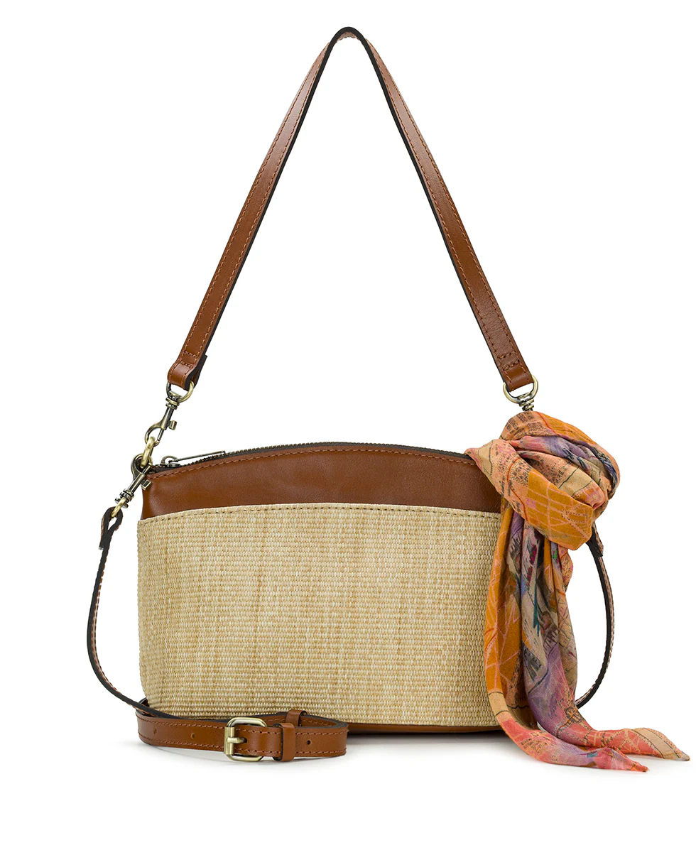 Arlee Crossbody with Scarf - European Natural Fine Weave