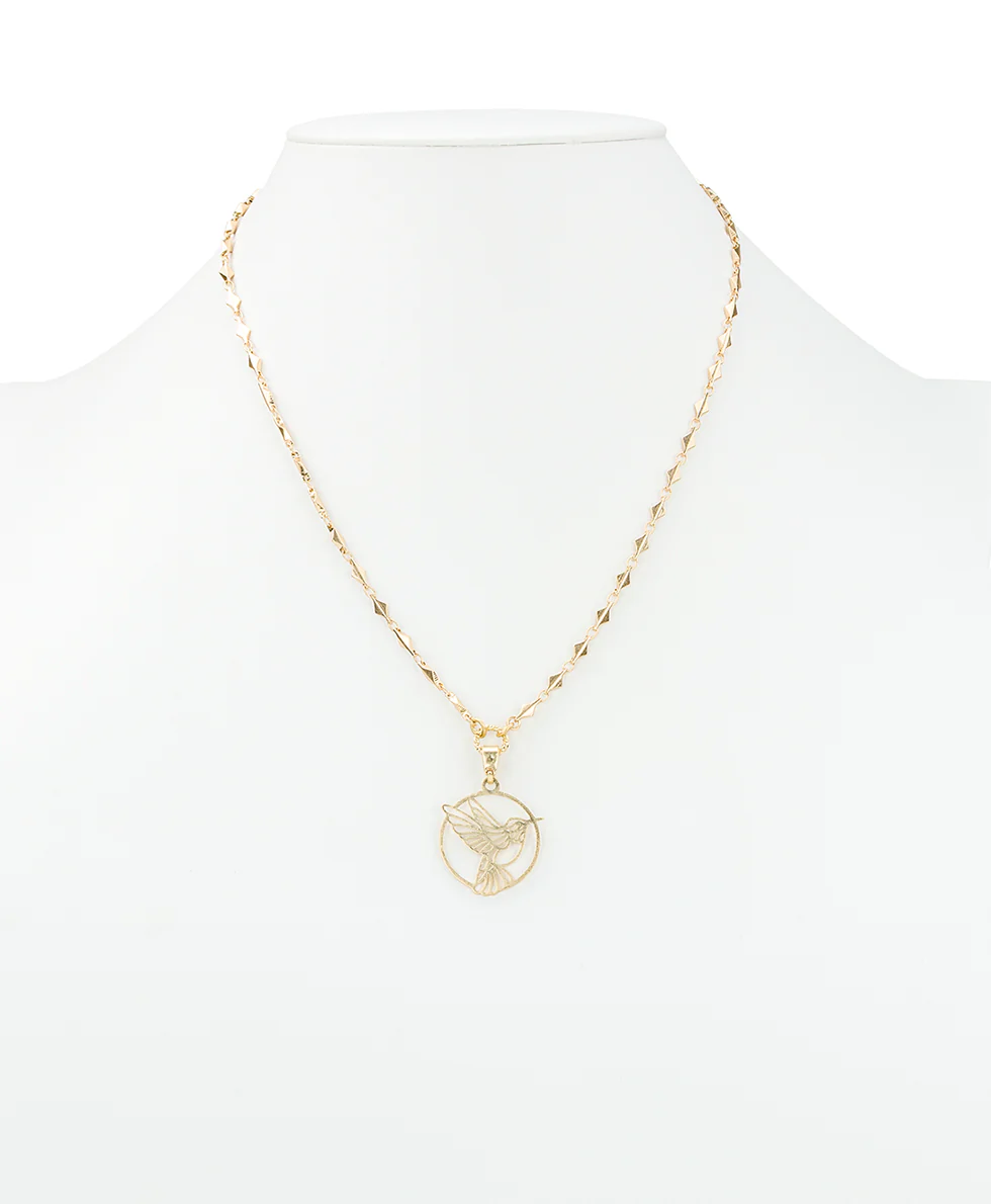 Beaded Charm Convertible Necklace - Enamel Hummingbird Collection - Image 4