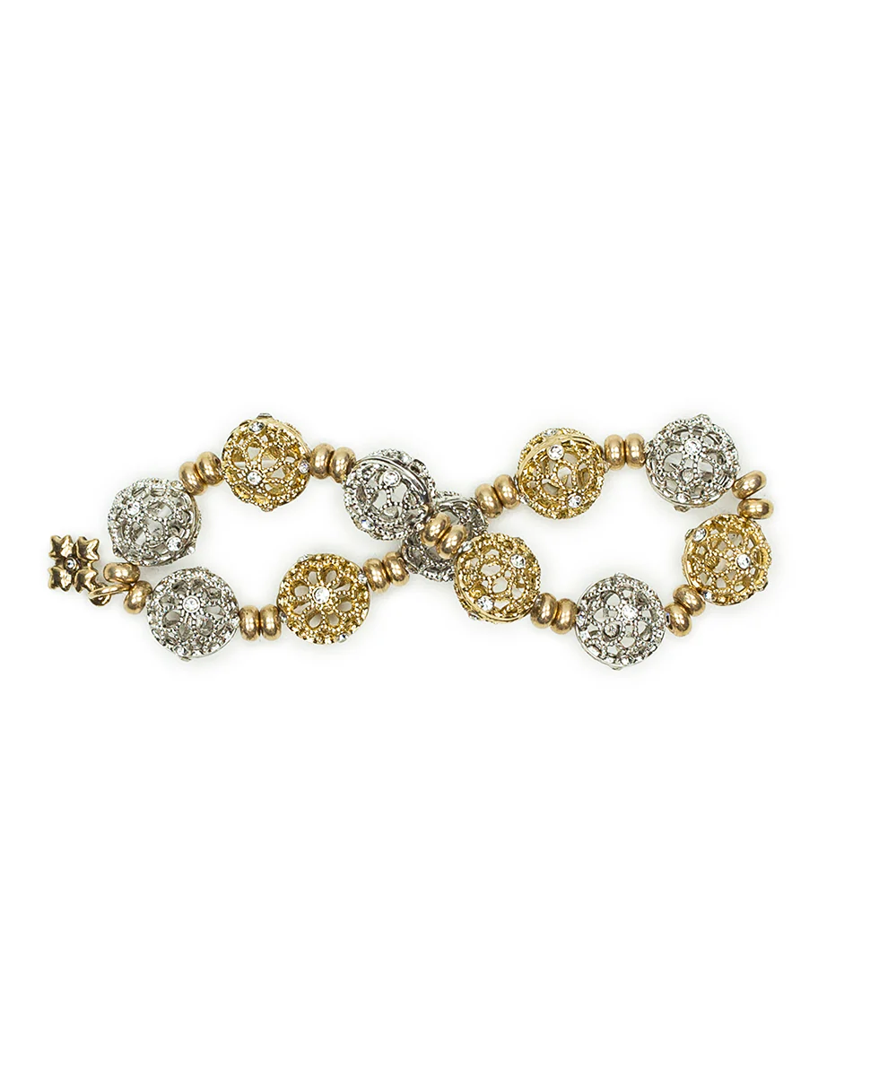 Beaded Stretch Bracelet - Filigree - Image 2