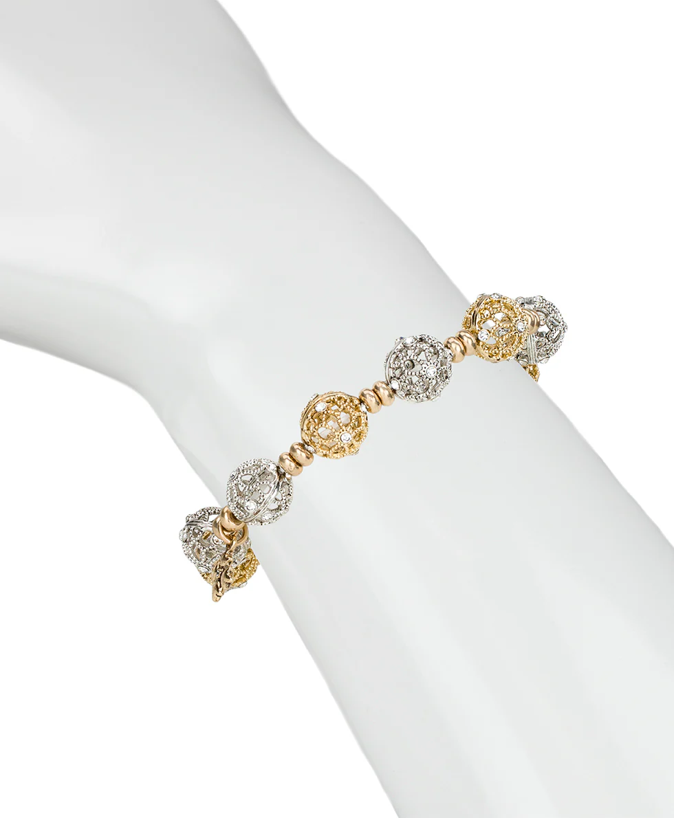 Beaded Stretch Bracelet - Filigree - Image 3