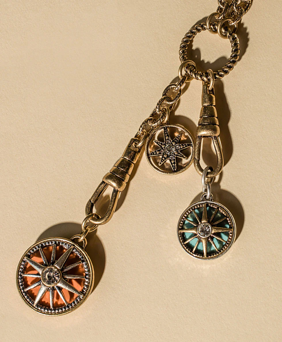 Charm Dangle Necklace - Colored Compass Collection - Image 3