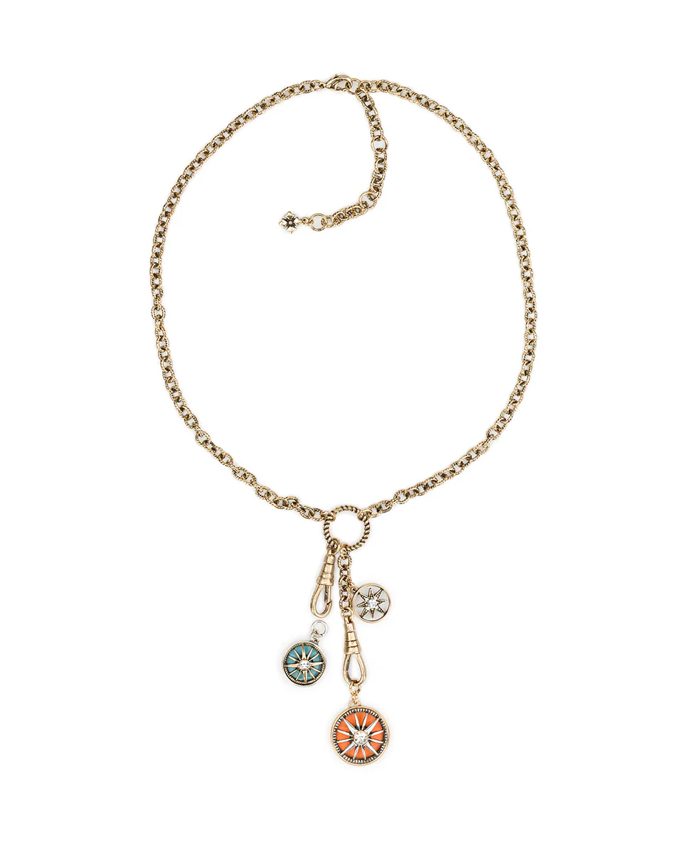 Charm Dangle Necklace - Colored Compass Collection - Image 4