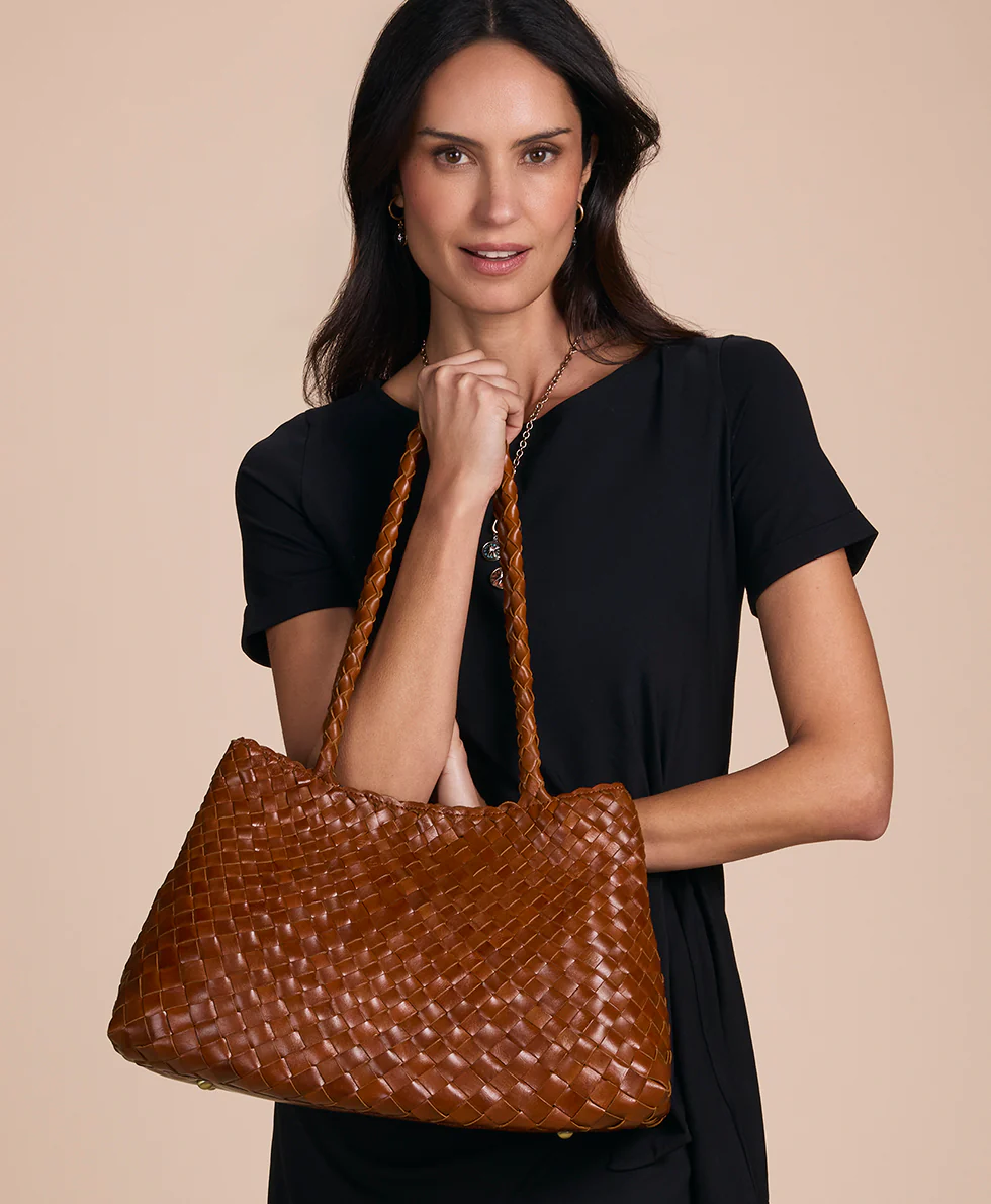Cheri Large Satchel - Hand Stained Woven - Image 12