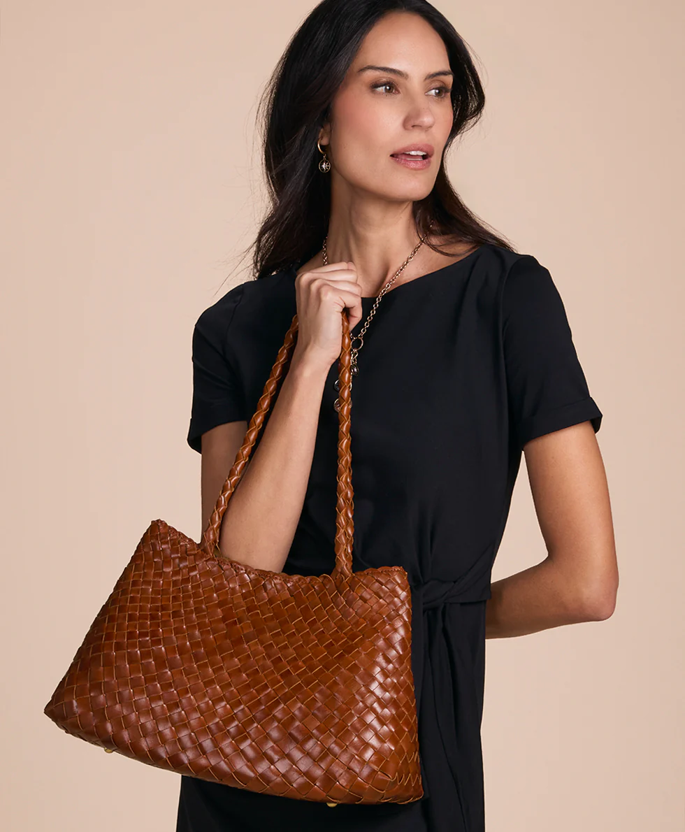 Cheri Large Satchel - Hand Stained Woven - Image 8