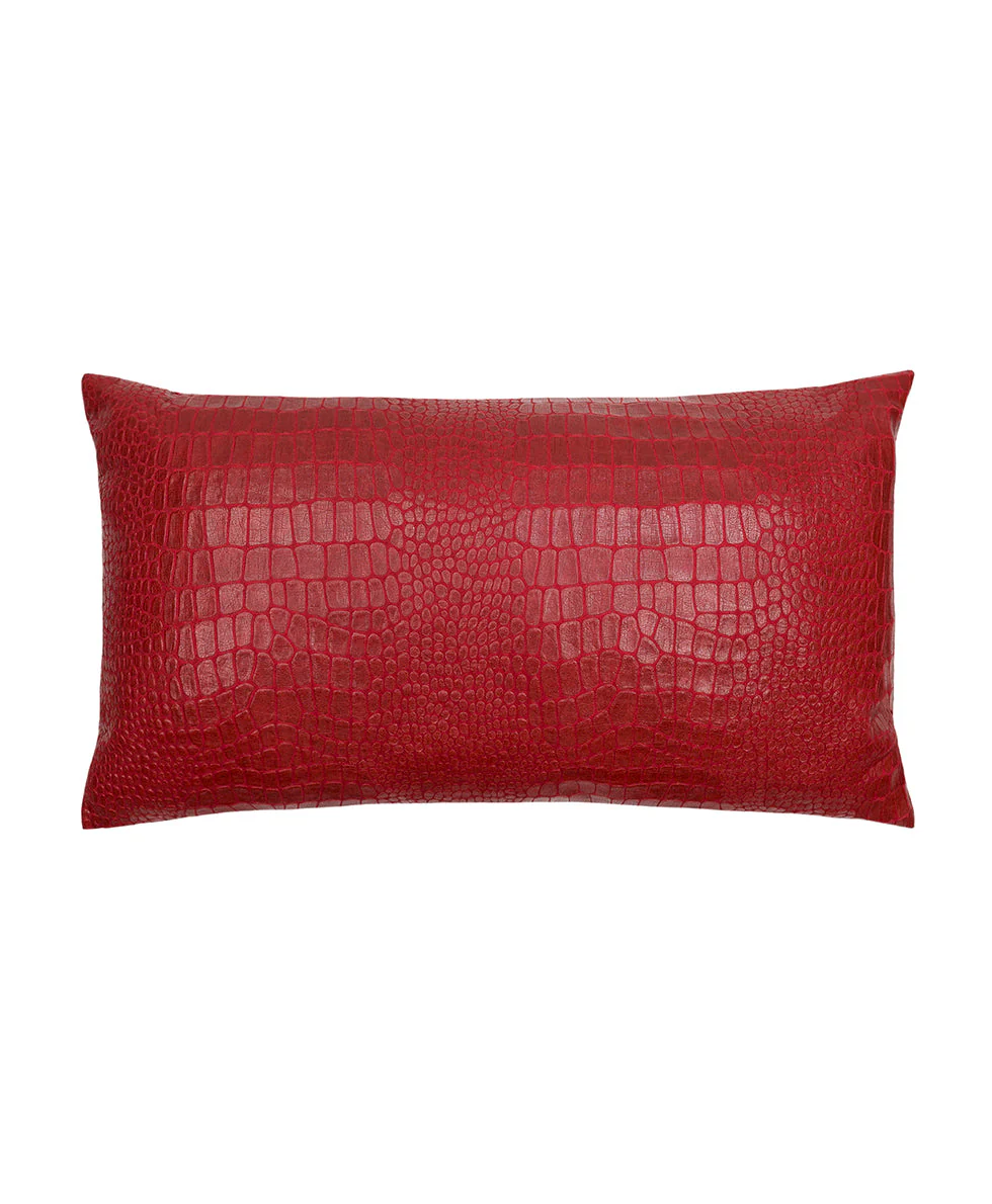 Croc Embossed Decorative Pillow - Faux Croc Leather Collection - Image 5