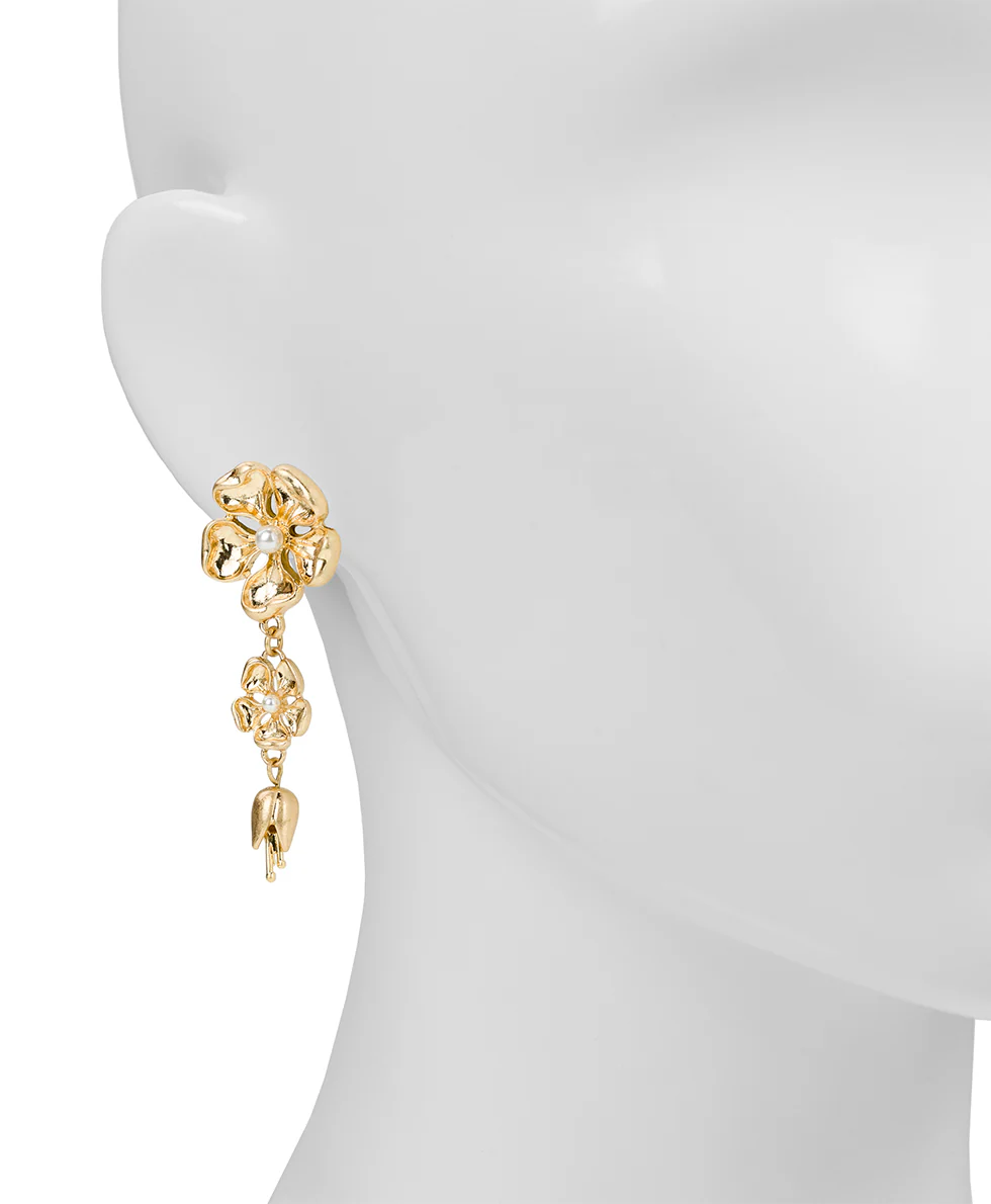 Double Drop Post Earrings - French Garden Collection - Image 2