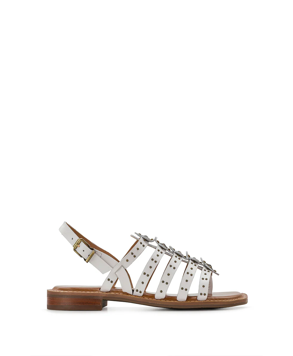 Erba Sandals - Studded - Chalk White - Image 2