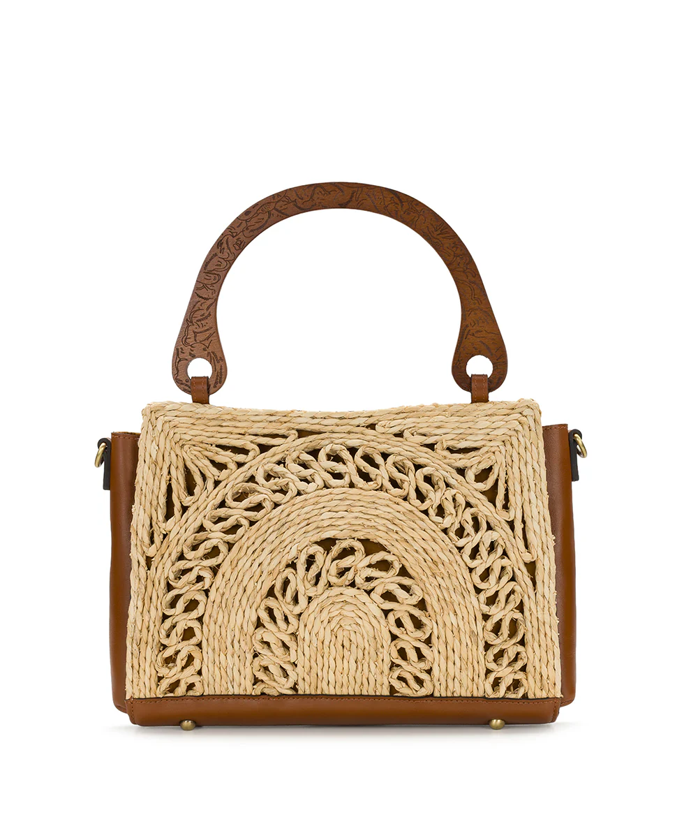 Estelle Straw Tote with Scarf - Specialty Woven - Image 2