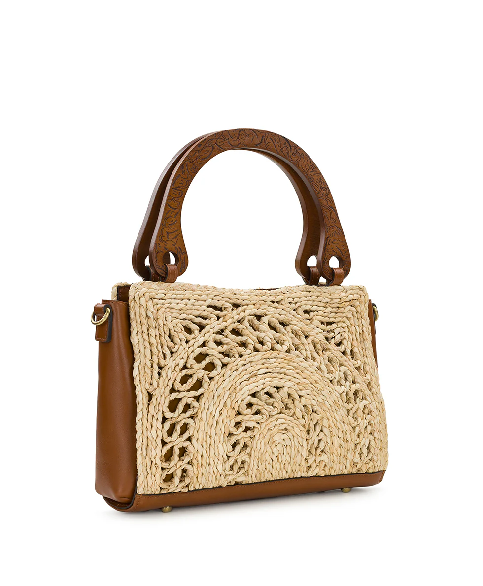 Estelle Straw Tote with Scarf - Specialty Woven - Image 3