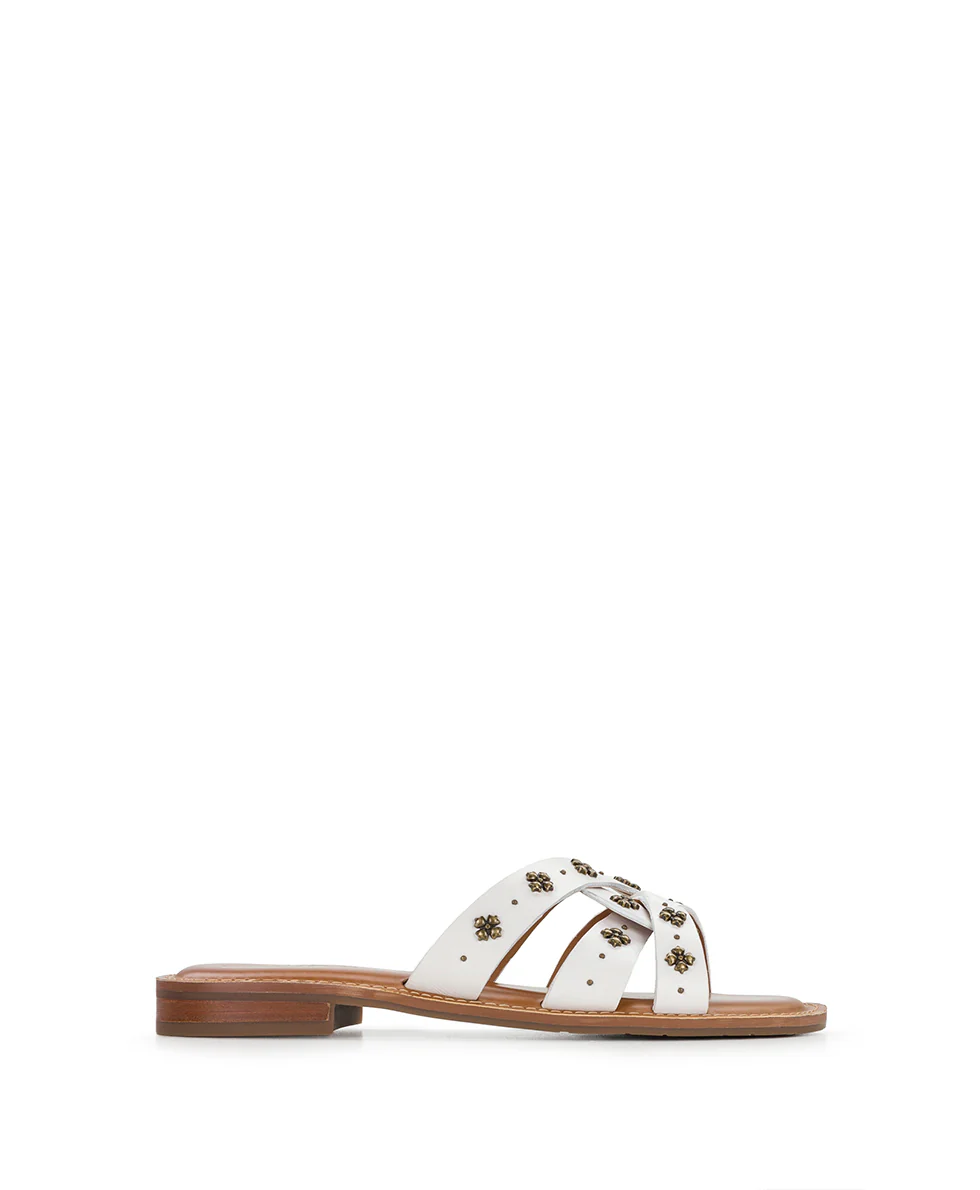 Felicita Sandal - Floret Studded - Chalk White - Image 2