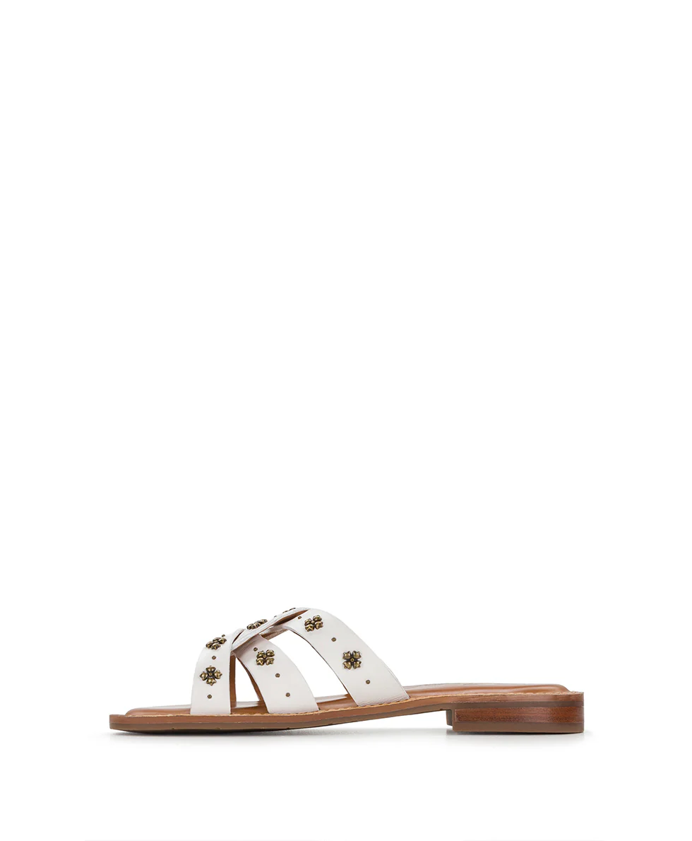 Felicita Sandal - Floret Studded - Chalk White - Image 3