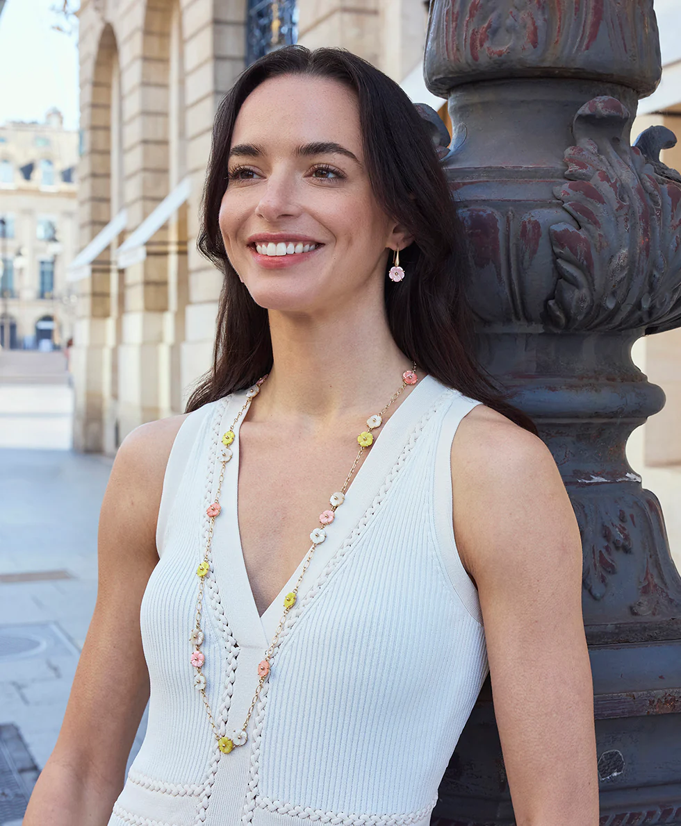 Flower Drop Earrings - Raffia Collection - Image 3
