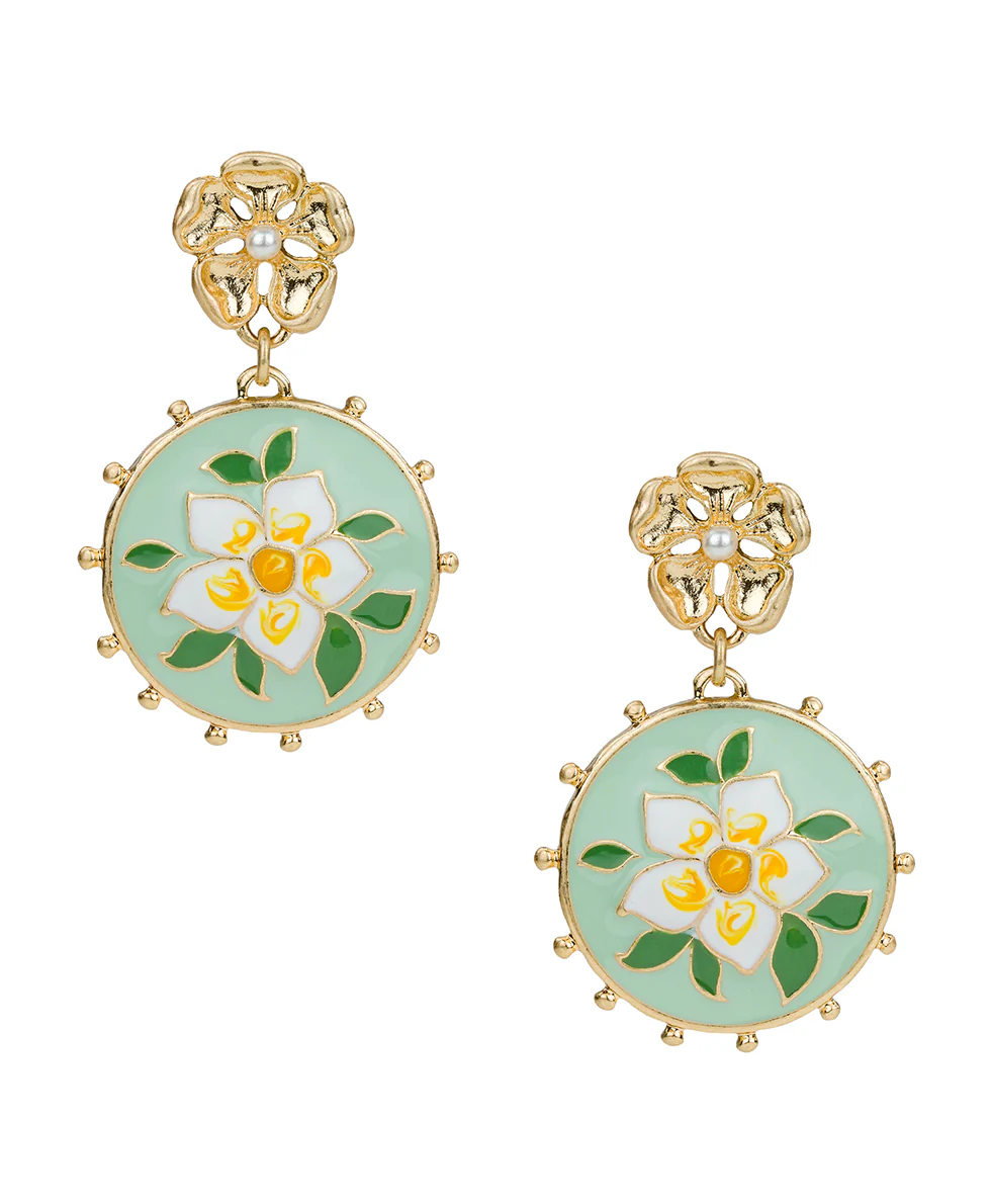 Flower Post Earrings - Cloisonne Collection