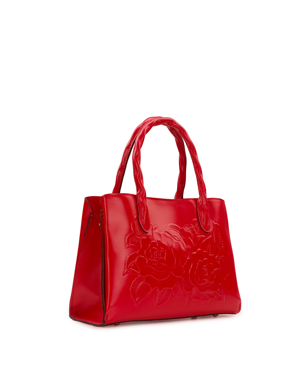 Genovese Satchel - Vintage Veg Tan Rose Tooled - Image 3