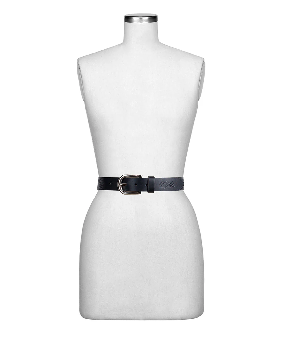 Grace Floret Embossed Belt - Handcut Tooled — Black - Image 3