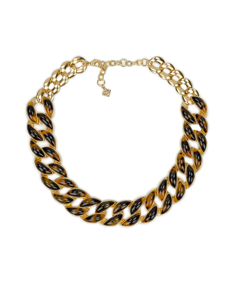 Graduated Link Necklace - Resin Tortoise