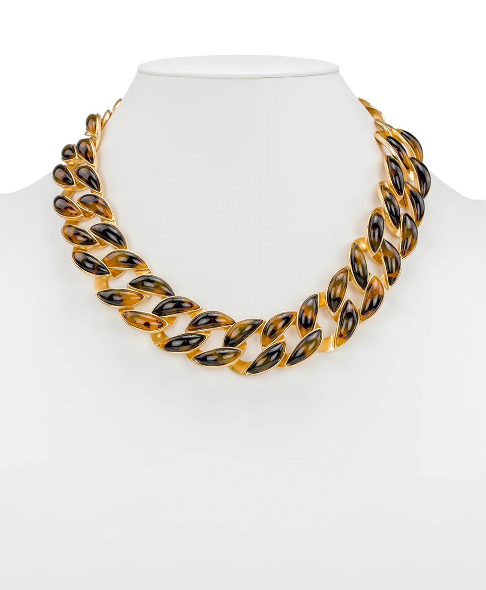 Graduated Link Necklace - Resin Tortoise - Image 2