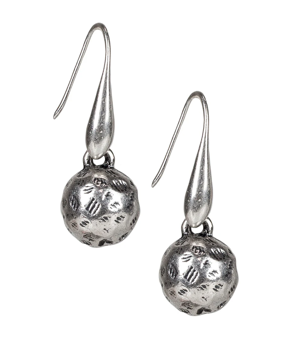 Hammered Ball Drop Earrings - Not So Basics - Image 3