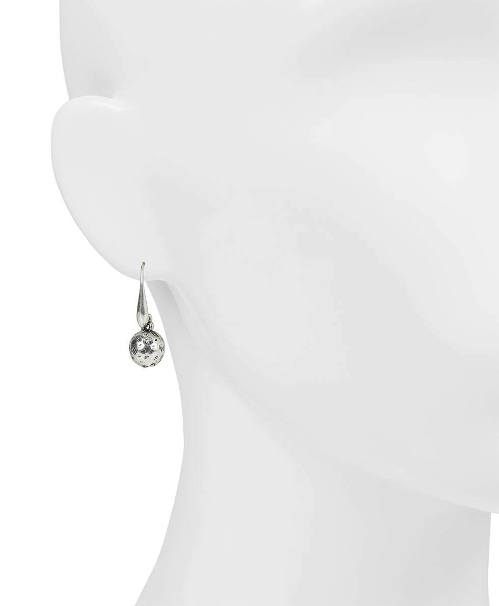 Hammered Ball Drop Earrings - Not So Basics - Image 4
