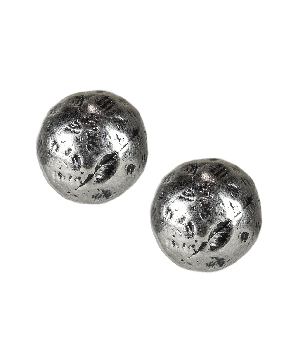 Hammered Ball Stud Earrings - Not So Basics - Image 3