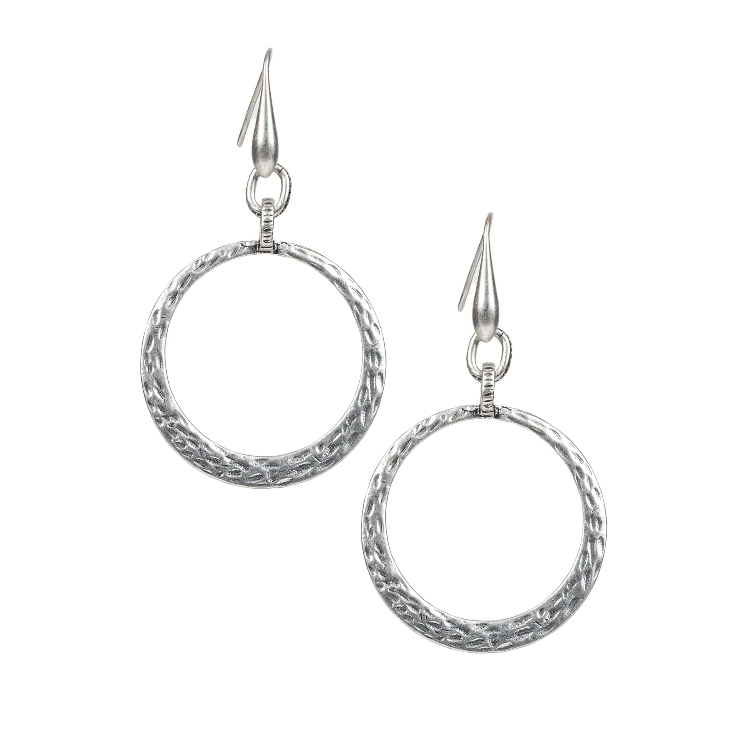 Hammered Wire Hoop Earrings - Basics Collection - Image 5
