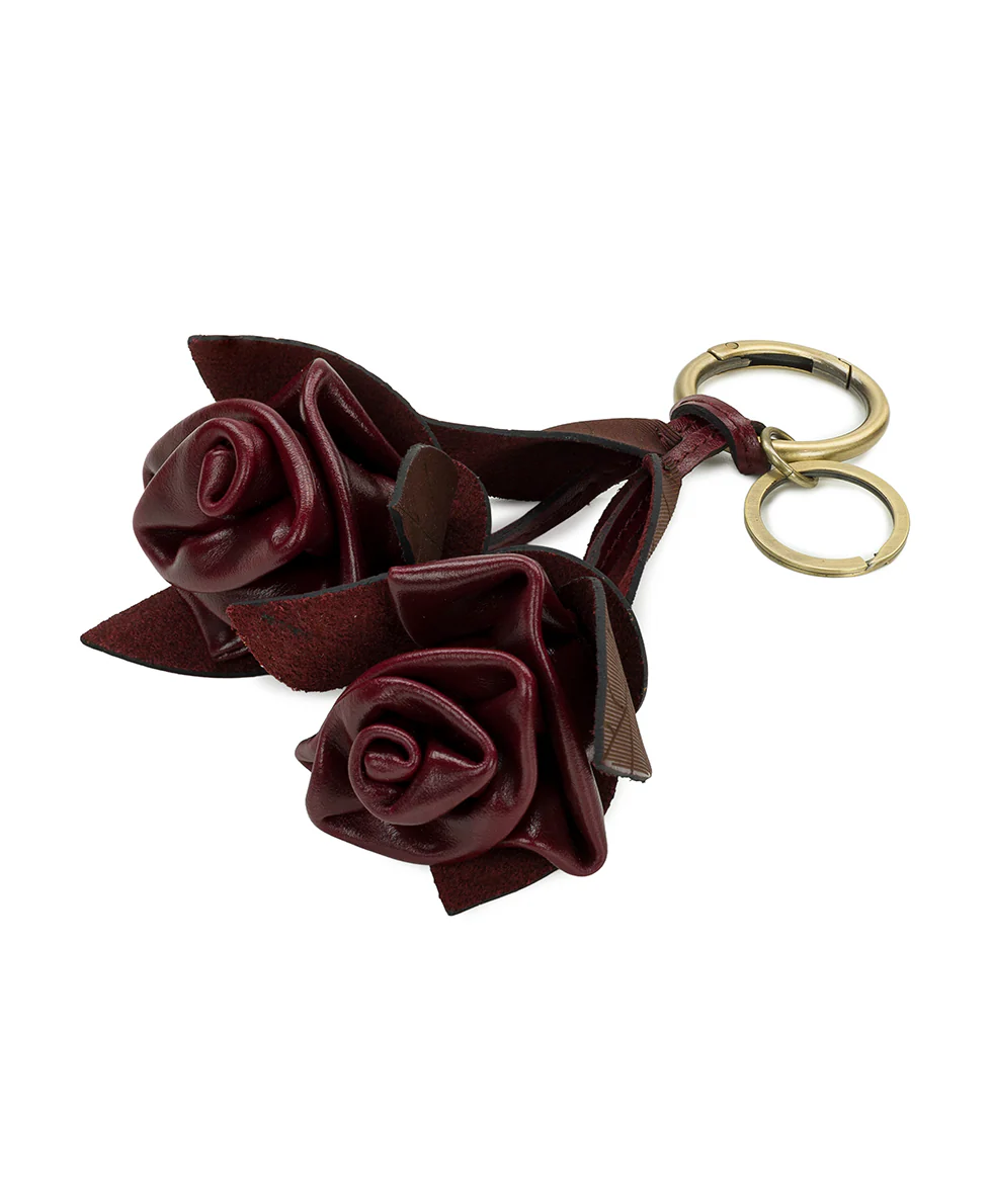 Laced Rose Bag Charm - Laser Lace Burnished Leather - Image 3