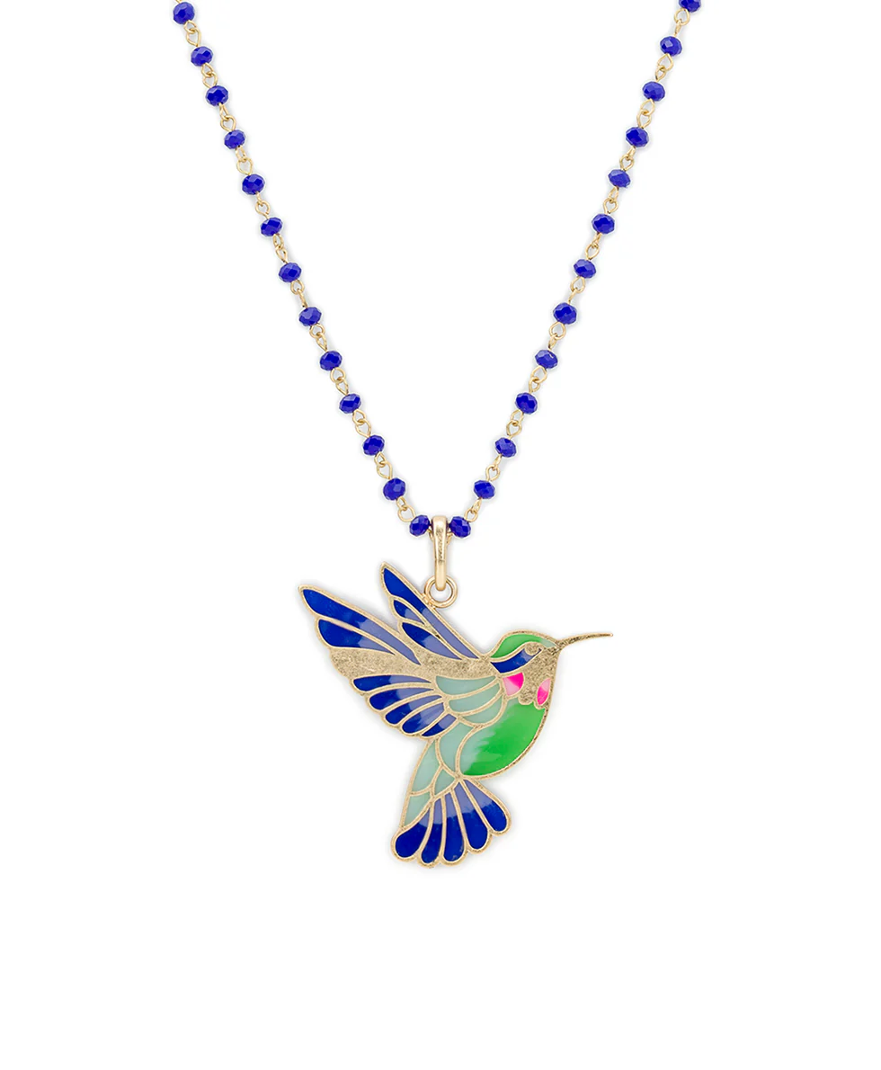 Large Hummingbird Pendant - Enamel Hummingbird Collection