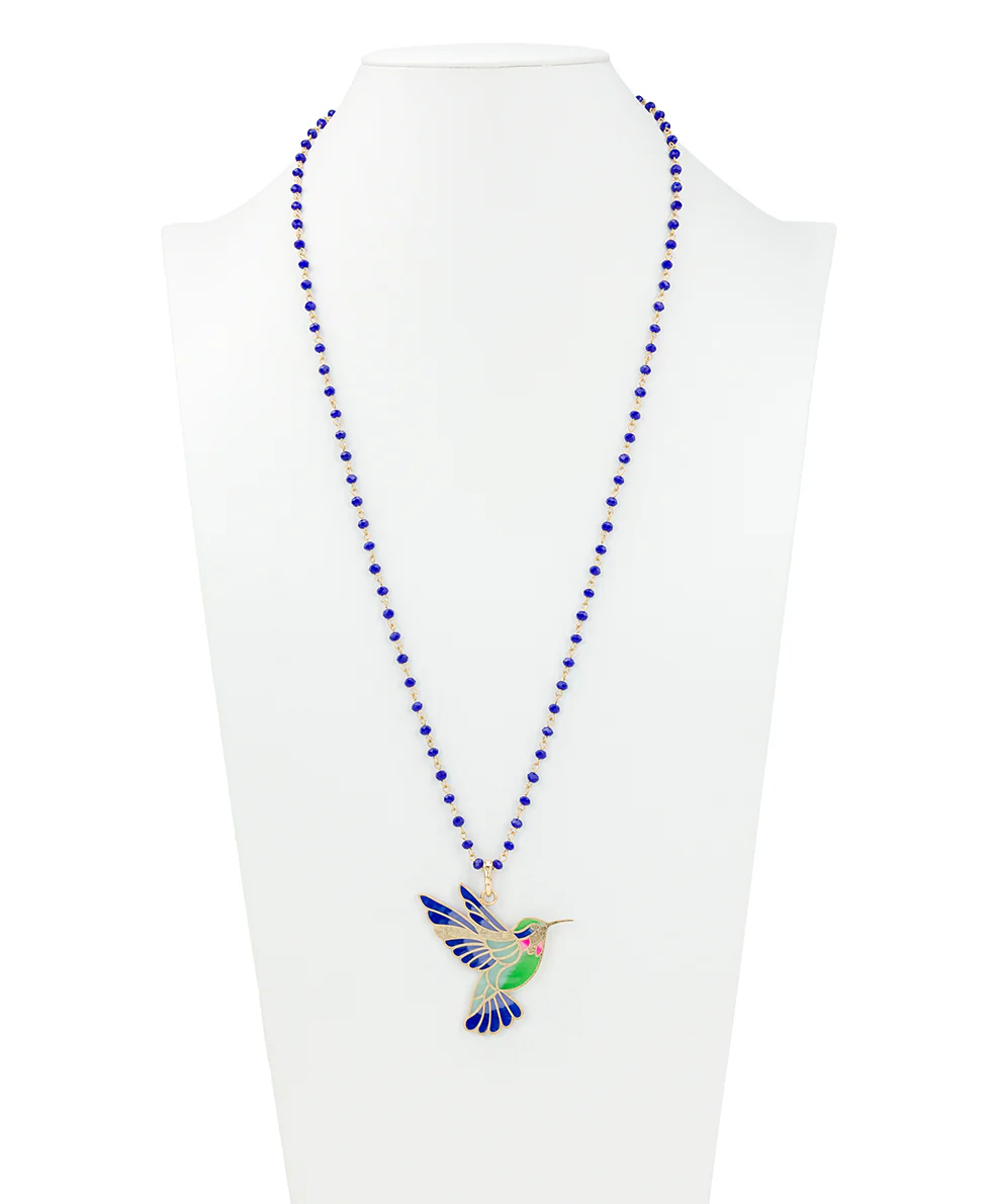 Large Hummingbird Pendant - Enamel Hummingbird Collection - Image 3