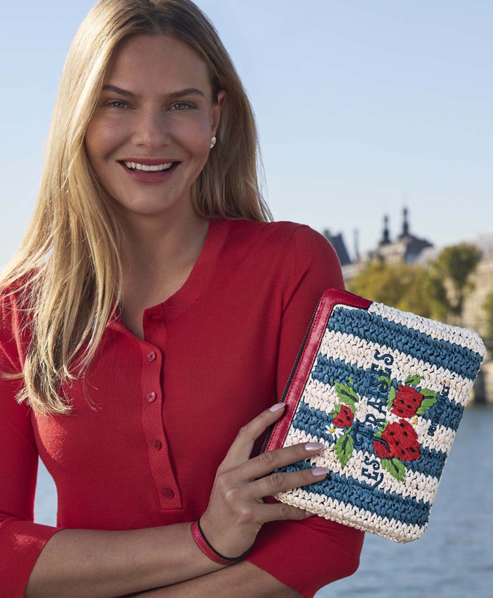 Les Fraises Wristlet - Specialty Woven - Image 3