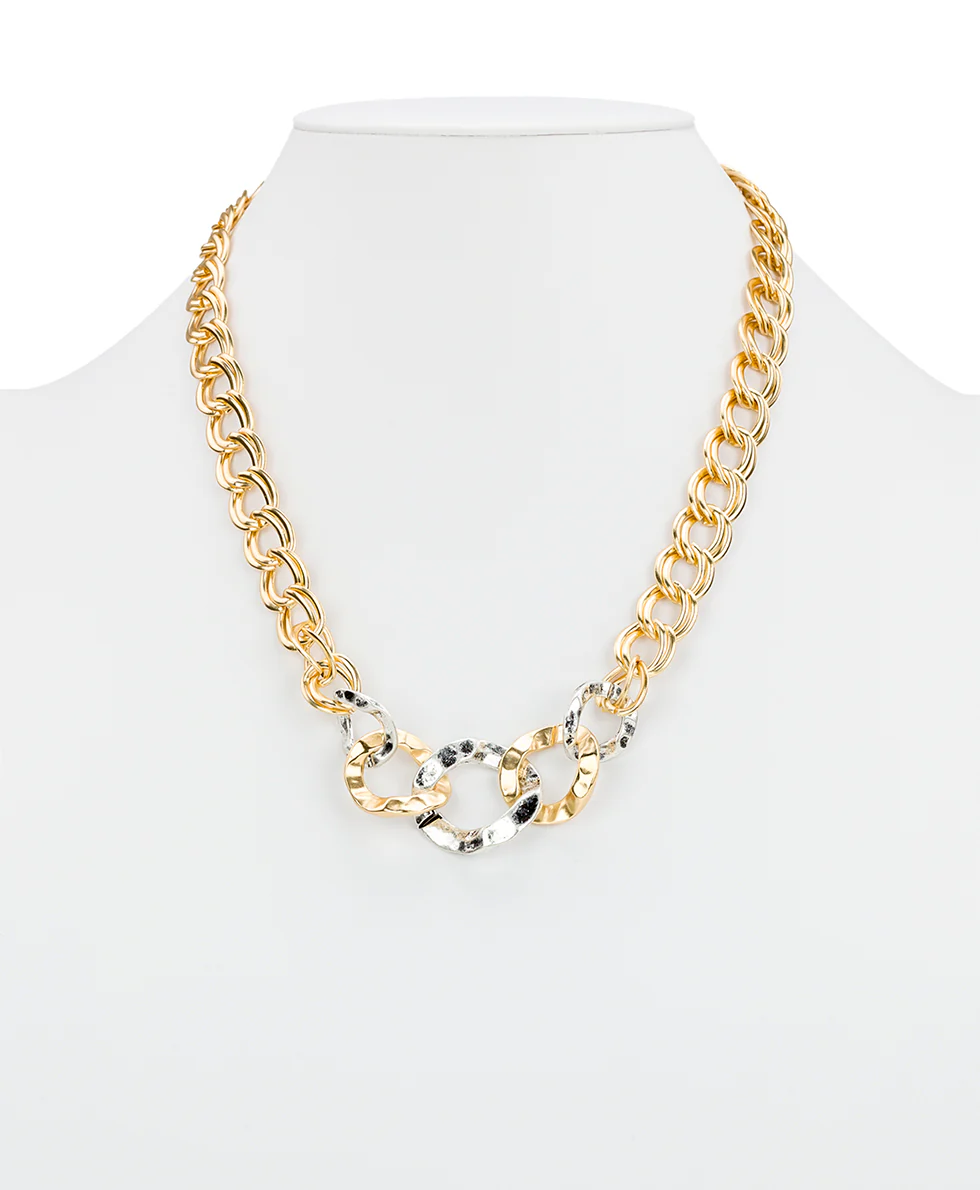 Link Necklace - Hammered Link - Image 2