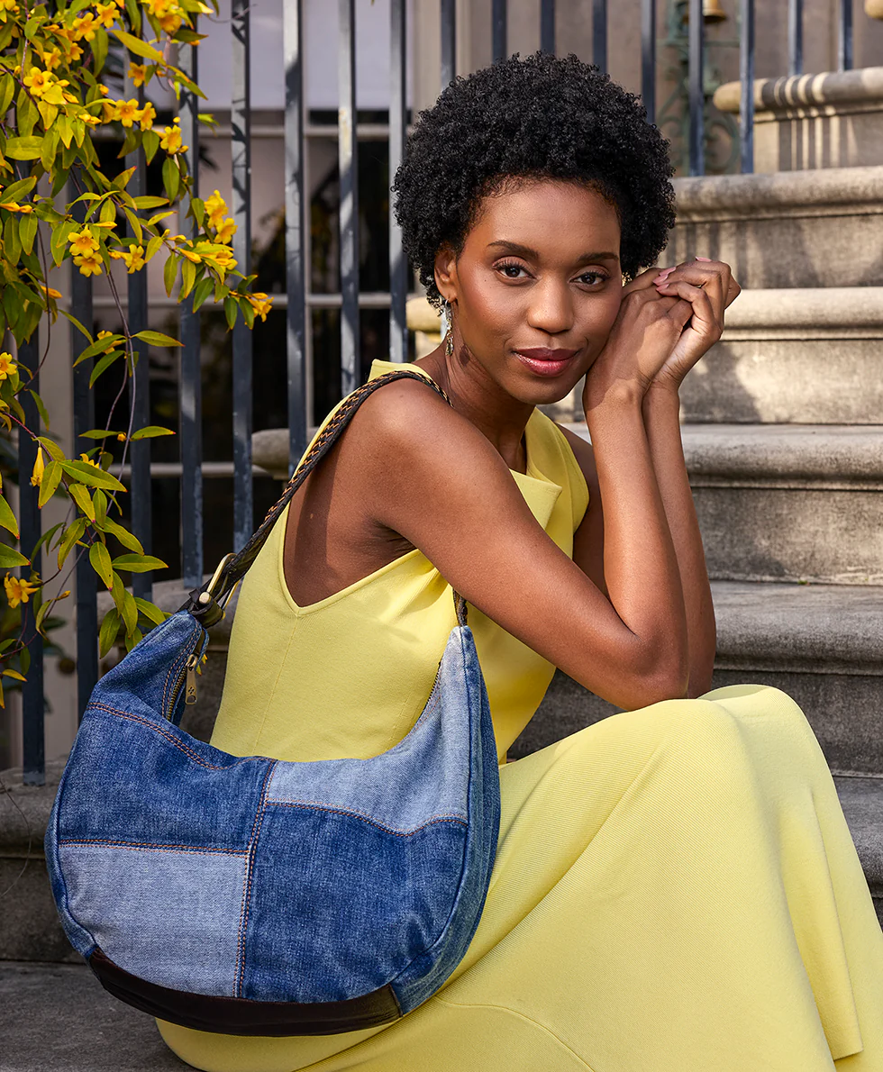 Lou Hobo Bag - Denim Patchwork - Image 4