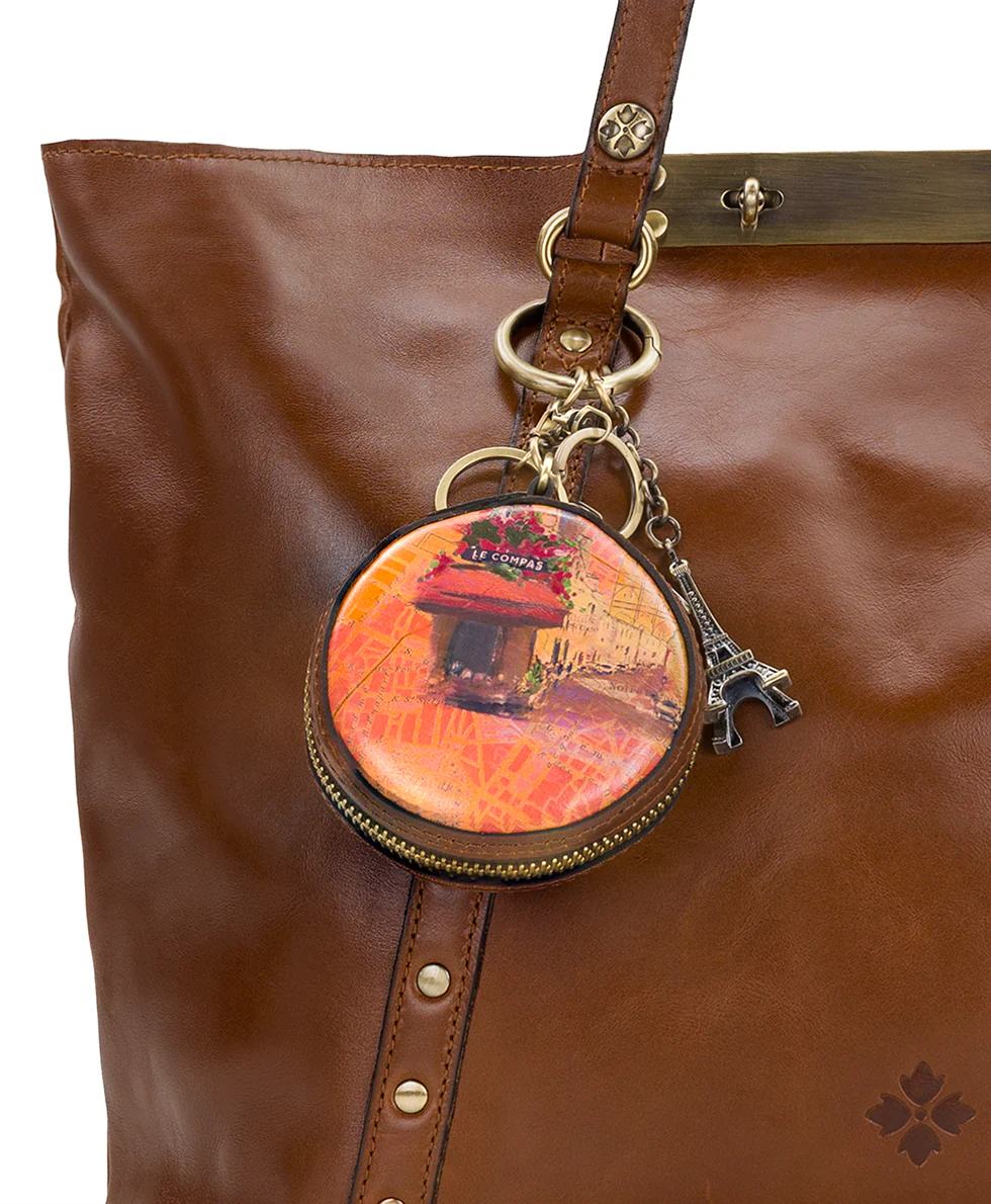 Macaroon Zip Around Bag Charm - Paris Map - Image 3