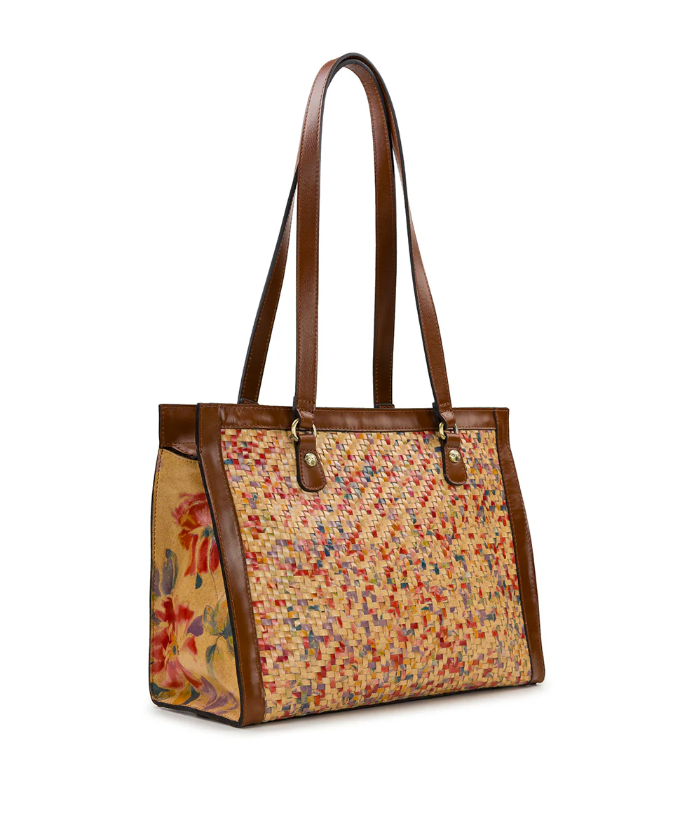 Marena Woven Satchel - Aegean Blooms - Image 3