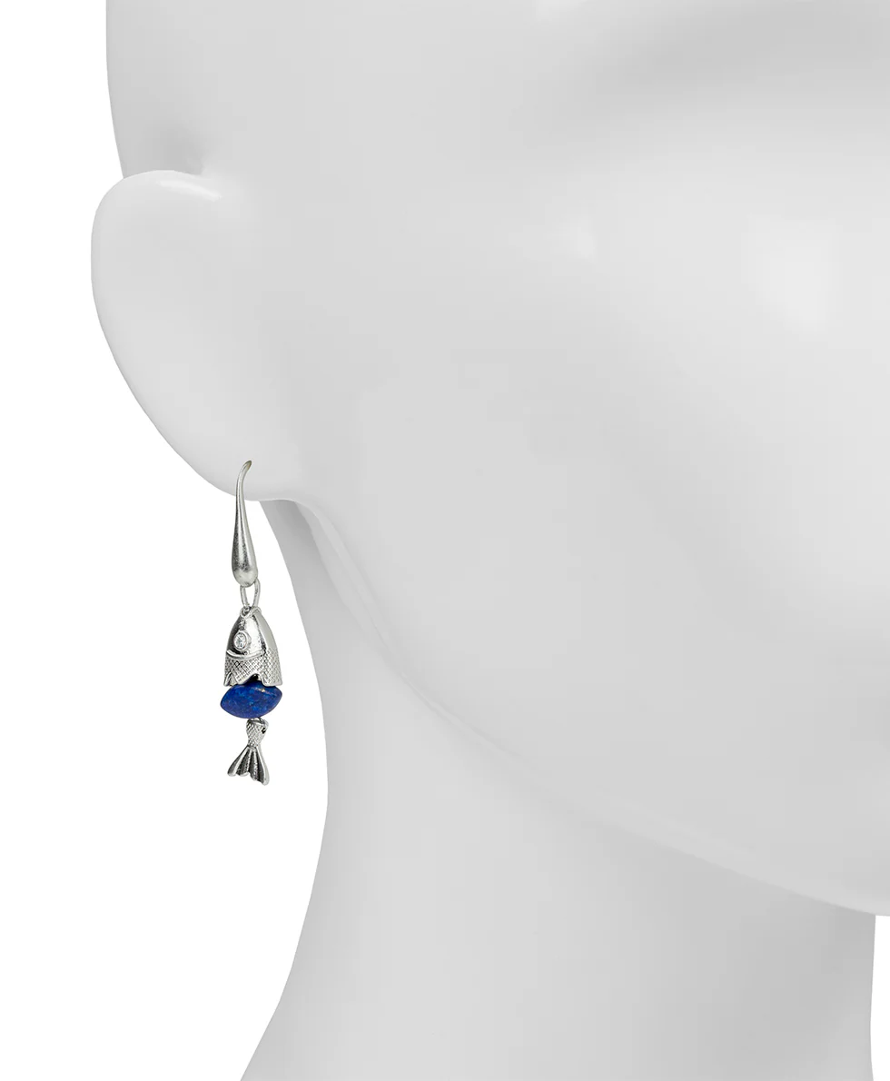Marquise Fish Drop Earrings - Nautical Collection - Image 4
