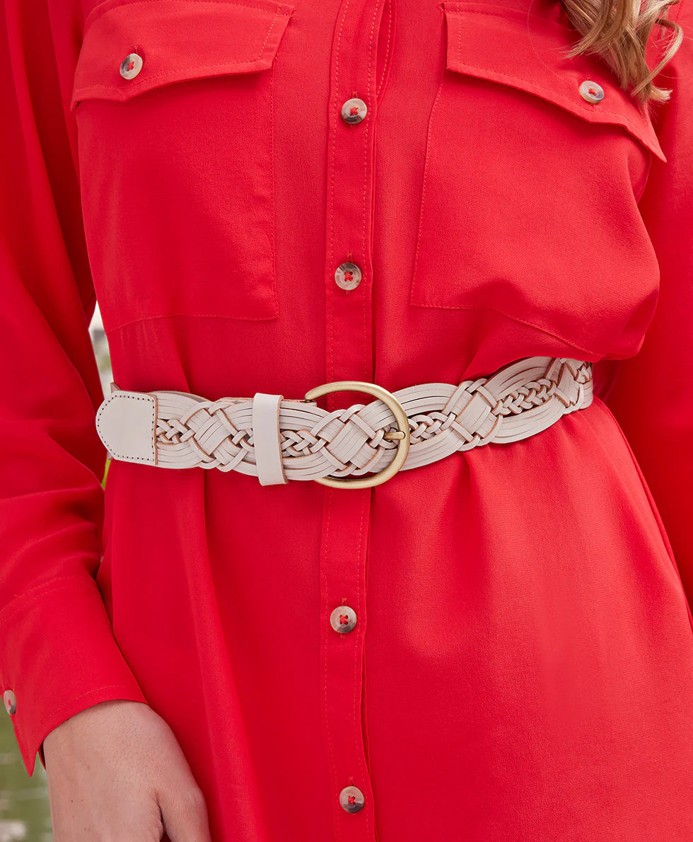 Melissa Belt - Braided Stitched — Latte - Image 4