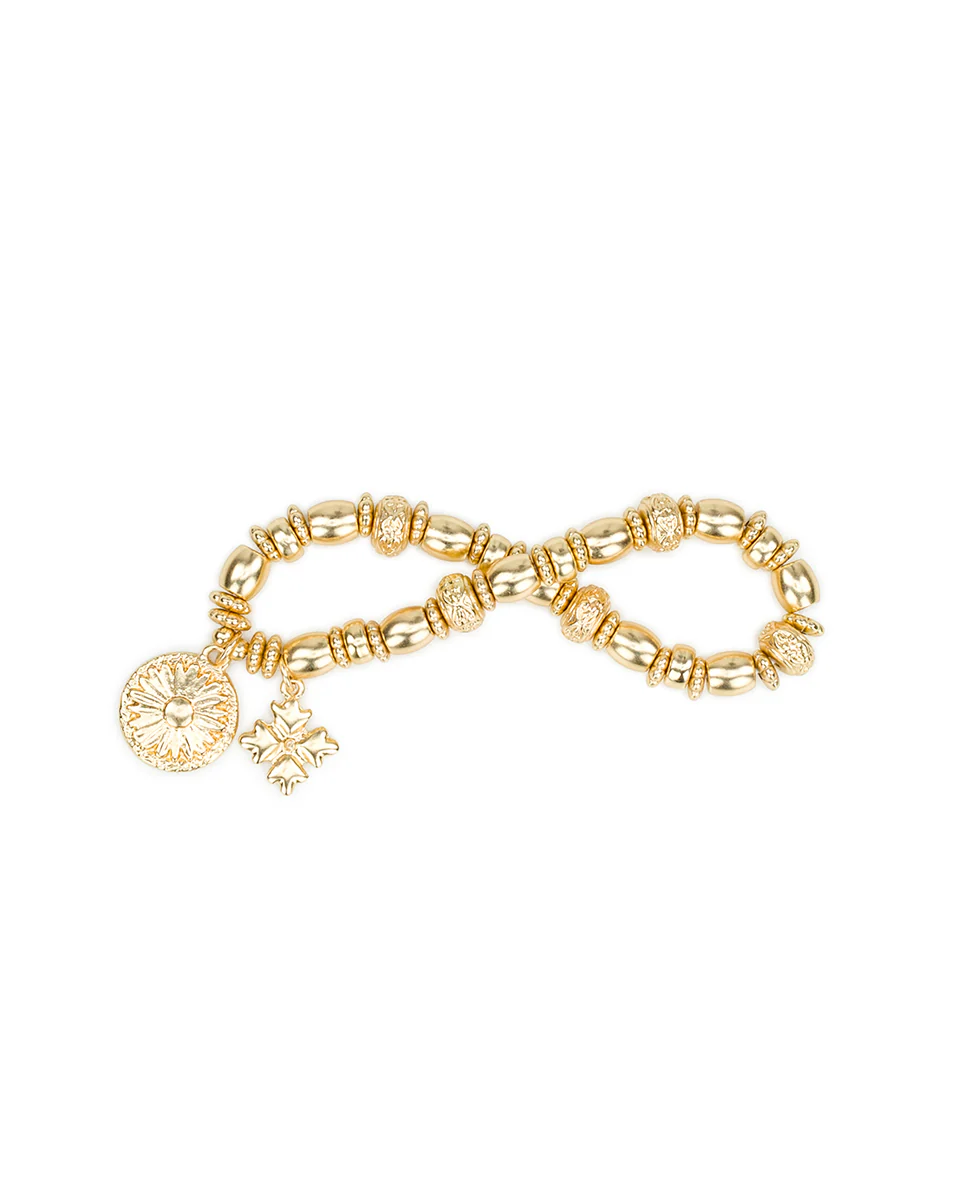Metal Stretch Bracelet - Aegean Blooms - Image 2