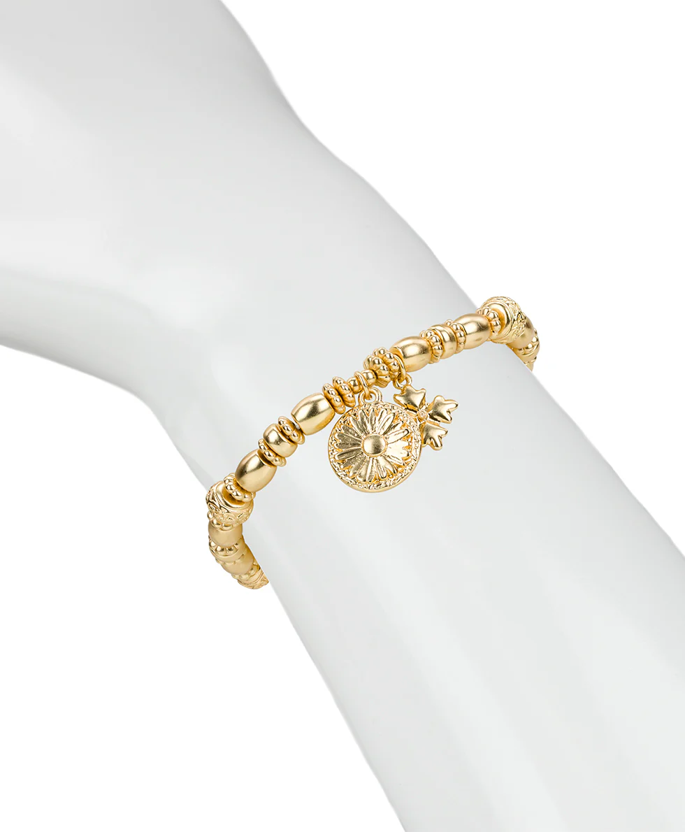 Metal Stretch Bracelet - Aegean Blooms - Image 3