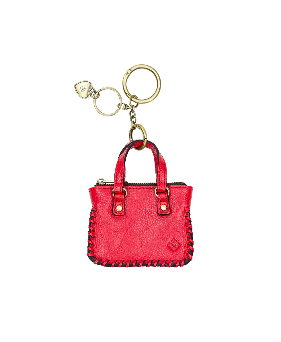 Micro Brenna Bag Charm - Rugged Natural Grain Leather