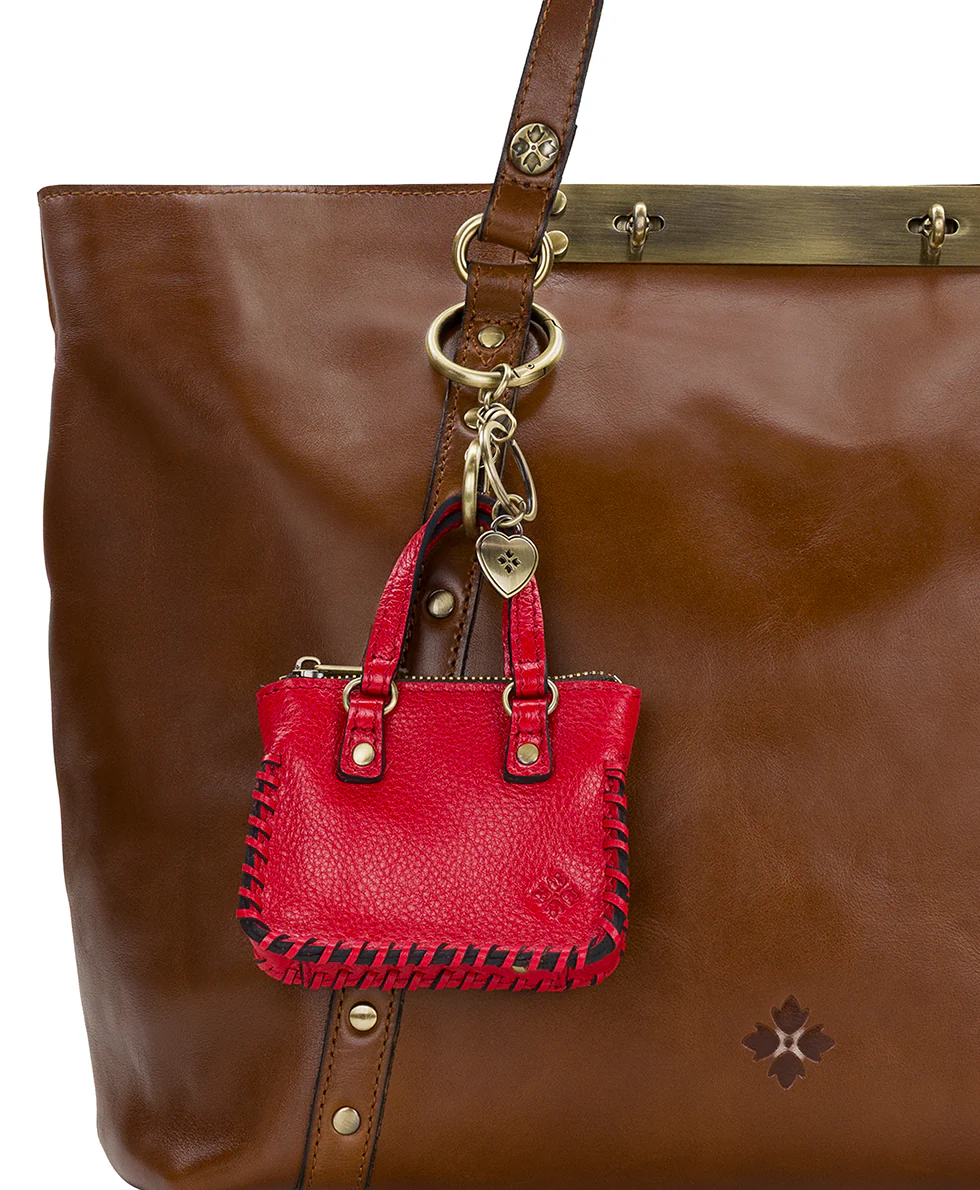 Micro Brenna Bag Charm - Rugged Natural Grain Leather - Image 4