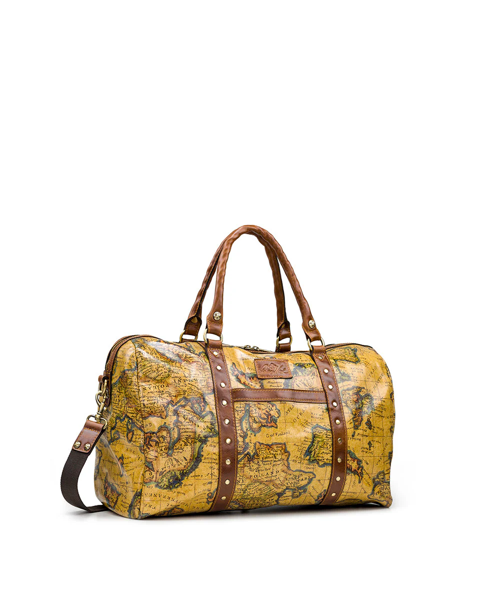 Milano Weekender Duffel Bag - European Map Leather - Image 3