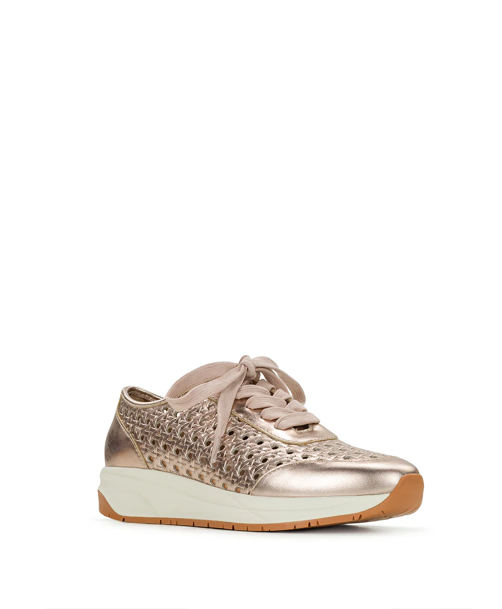 Milla Perforated Sneaker – Perforated Leather - Champagne