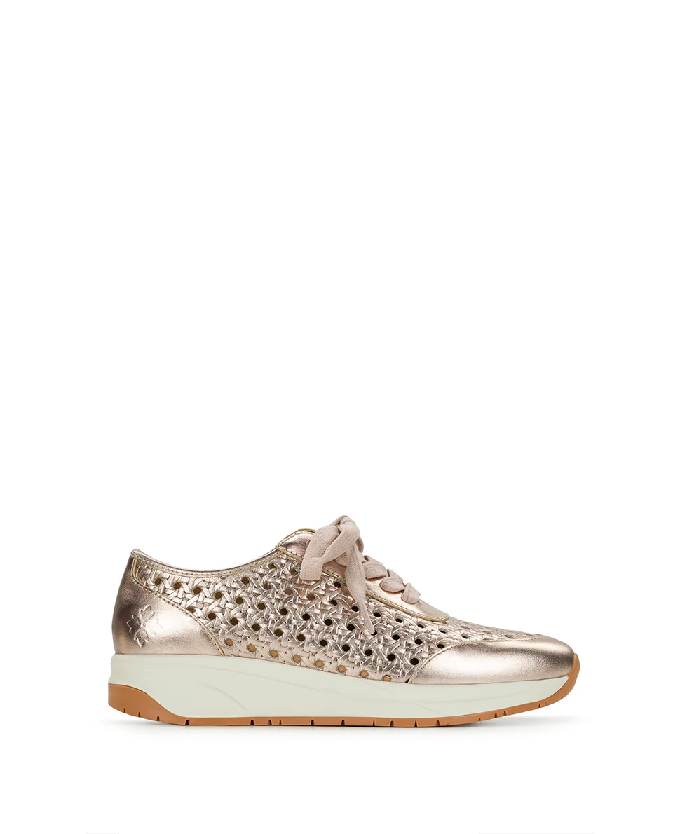 Milla Perforated Sneaker – Perforated Leather - Champagne - Image 2