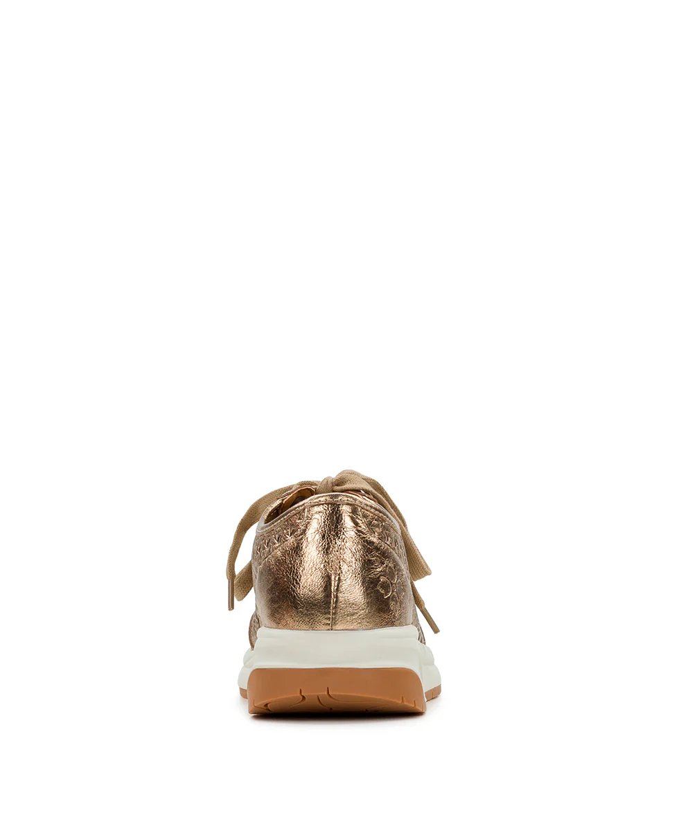 Milla Perforated Sneaker - Perforated Leather — Gold - Image 6
