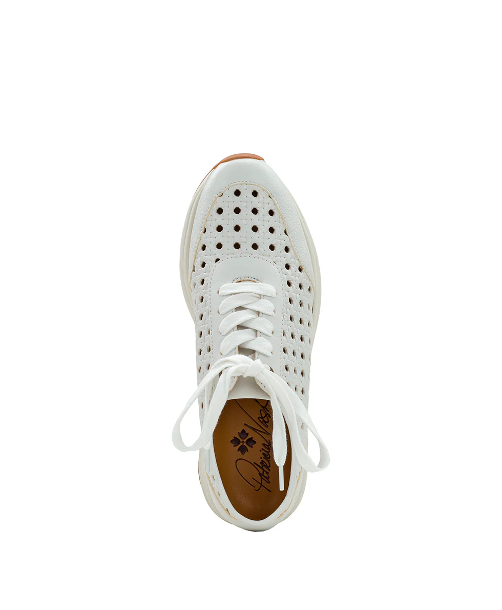 Milla Perforated Sneaker - Perforated Leather — White - Image 5