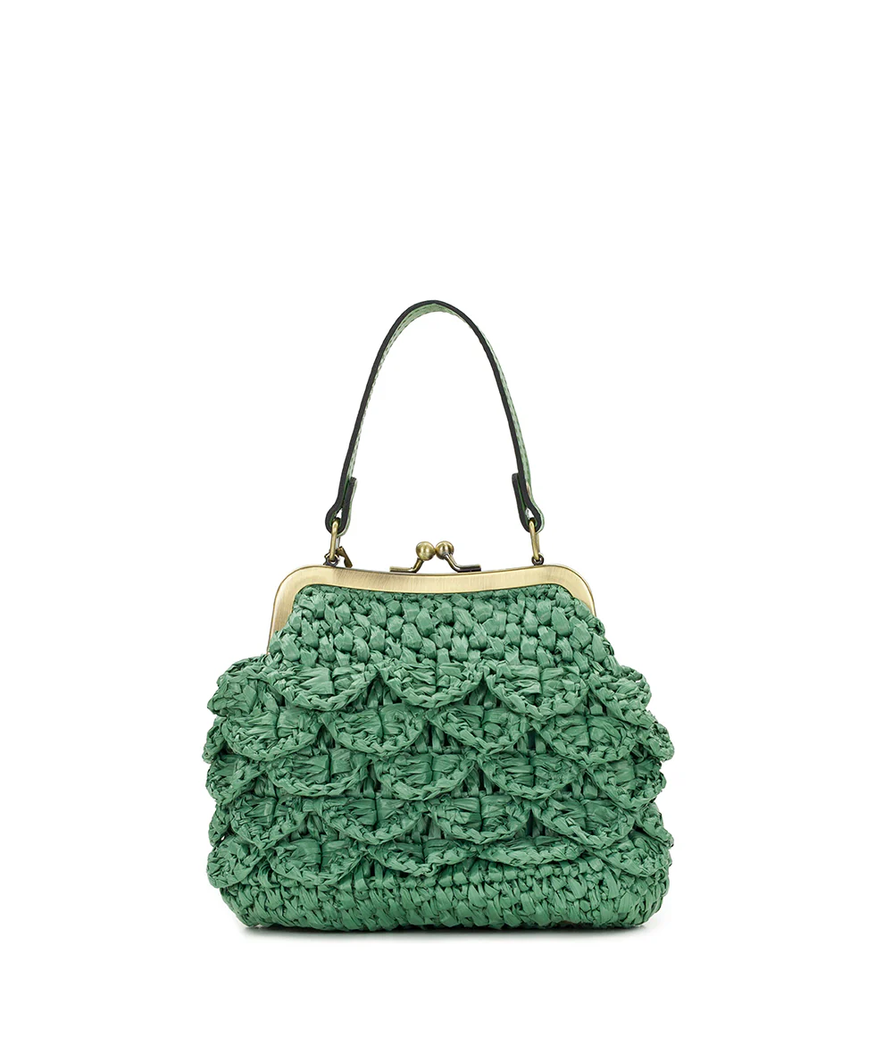 Mini Laureana Chain Crossbody - Scalloped Raffia - Image 6