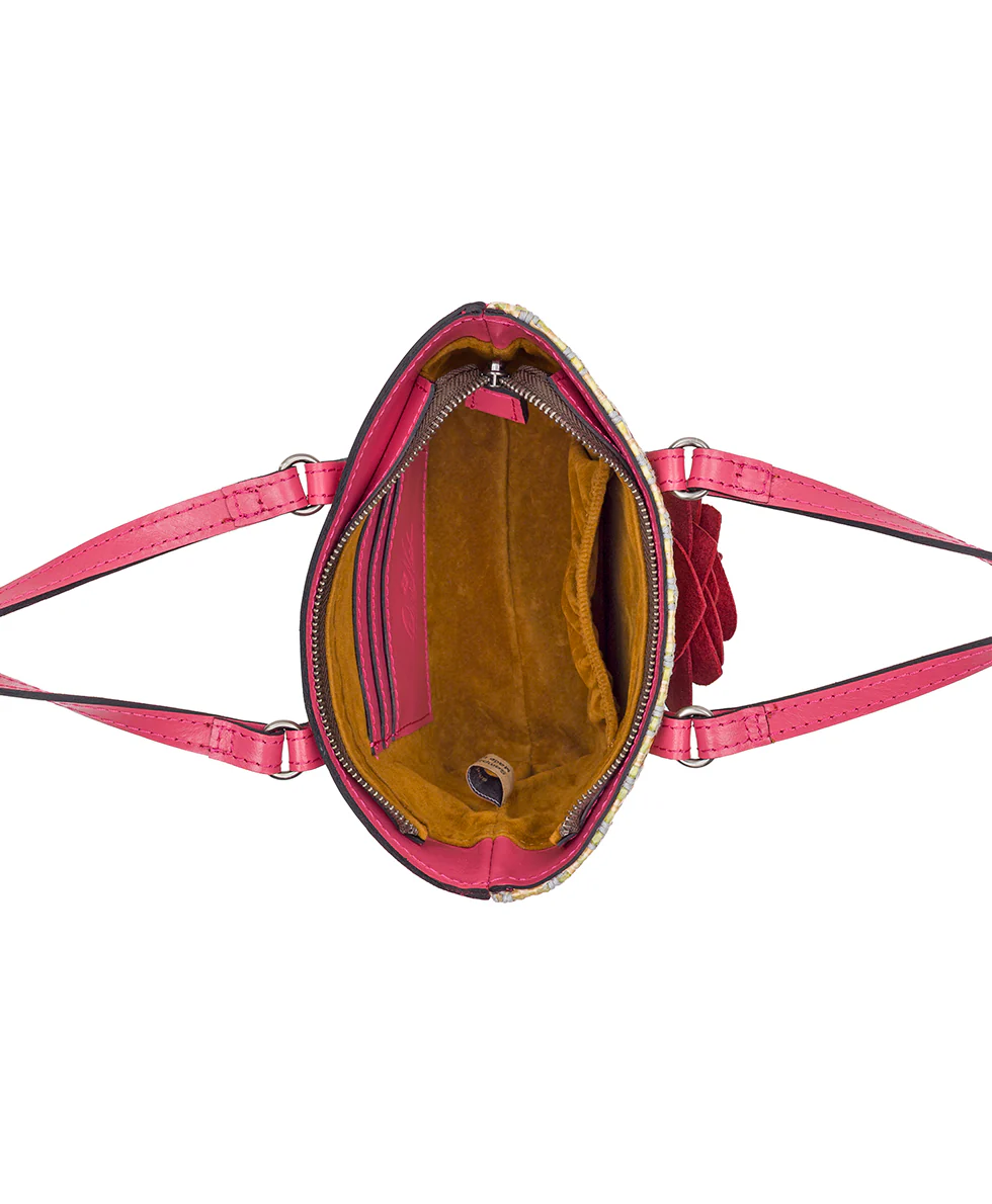 Mini Verzi Chain Crossbody Tote - Rose Spanish Raffia - Image 5
