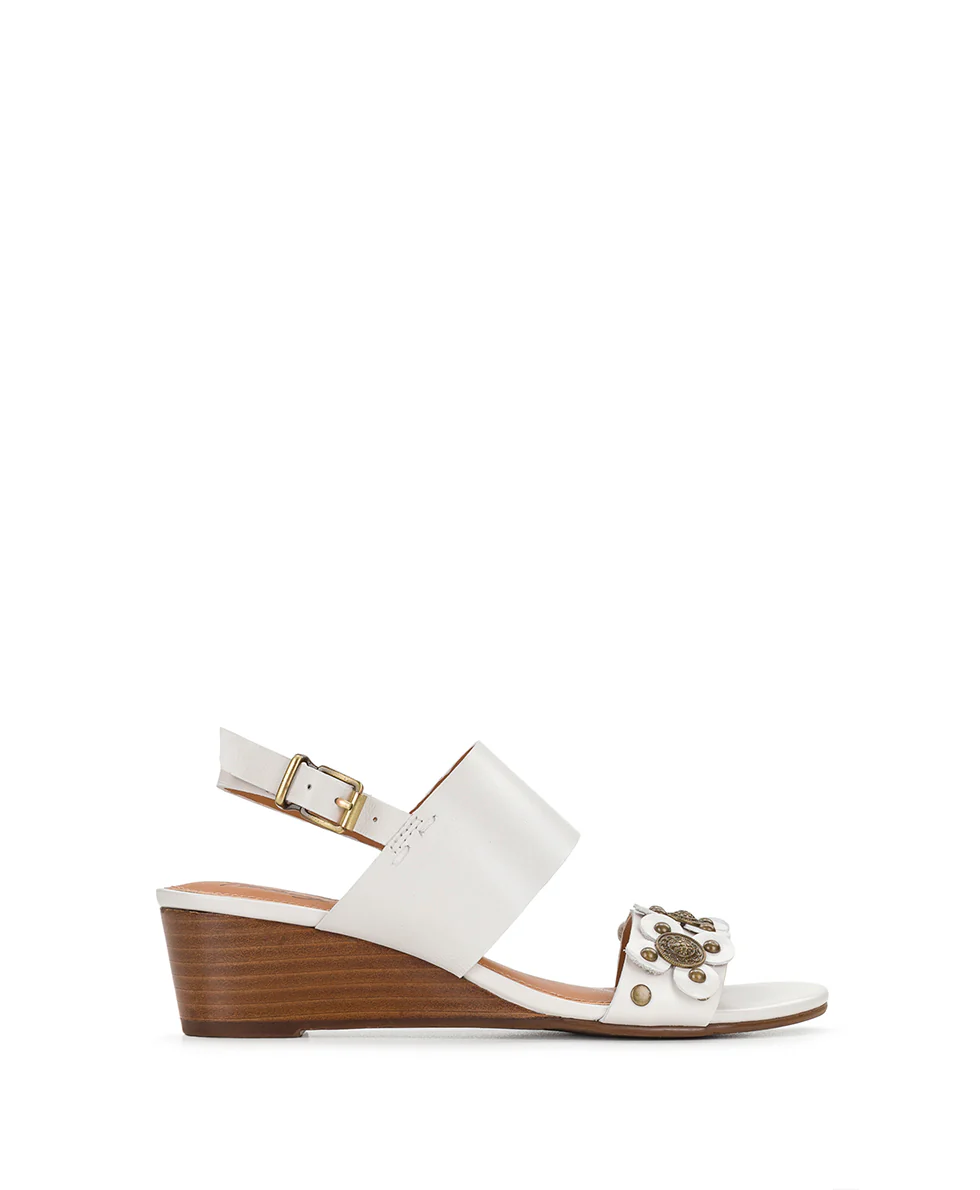 Mirella Wedge - Floral Embellishment - Chalk White - Image 2
