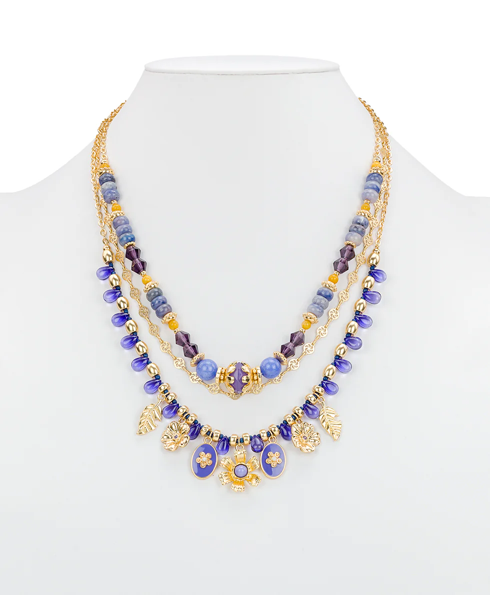 Modular Three Strand Necklace - Aegean Blooms - Image 3
