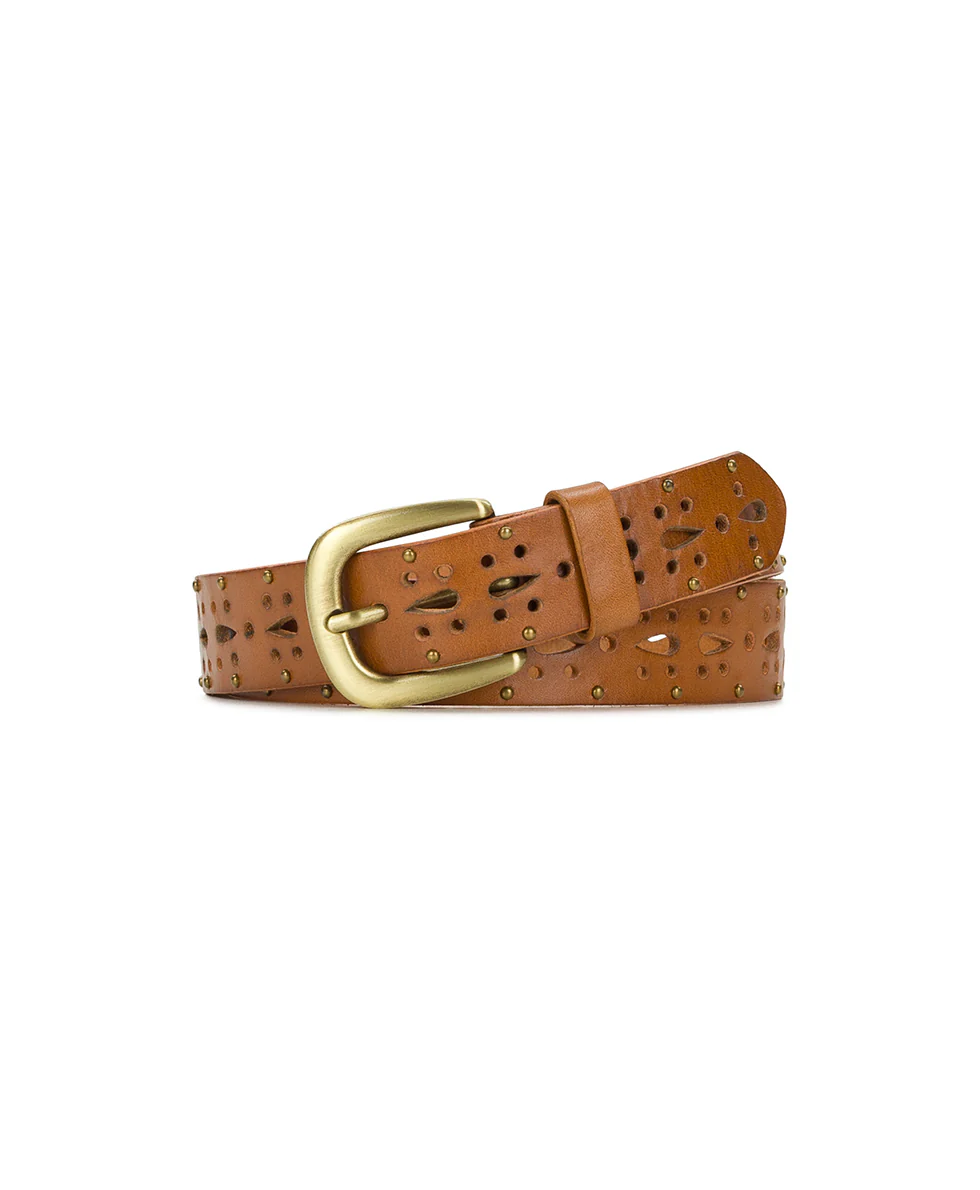 Odile Cutout Belt - Studded - Light Tan