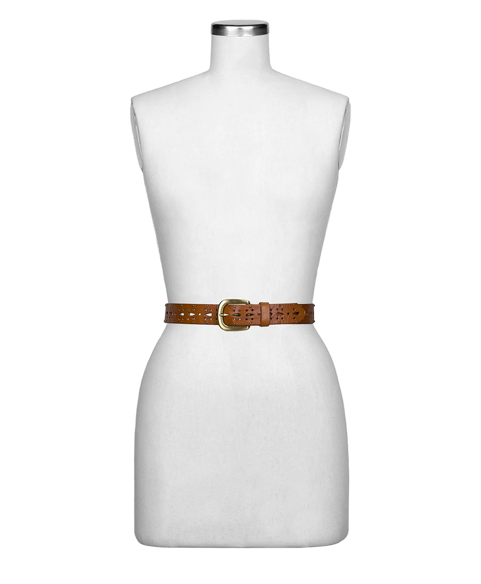 Odile Cutout Belt - Studded - Light Tan - Image 3